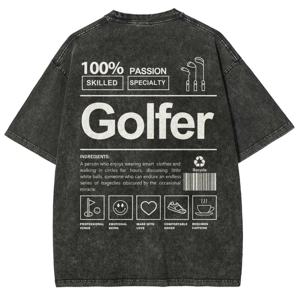 Golfer Unisex Fit Washed T-Shirt-moweekender