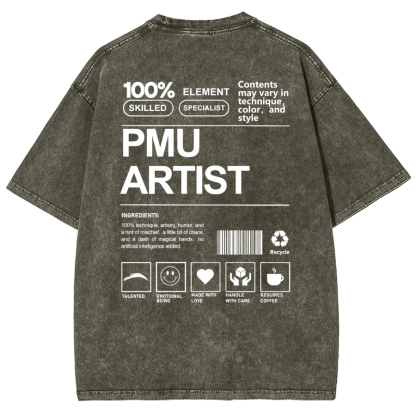 PMU Artist Unisex Fit Washed T-Shirt-moweekender