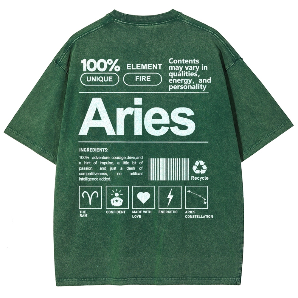 Aries Unisex Fit Washed T-Shirt