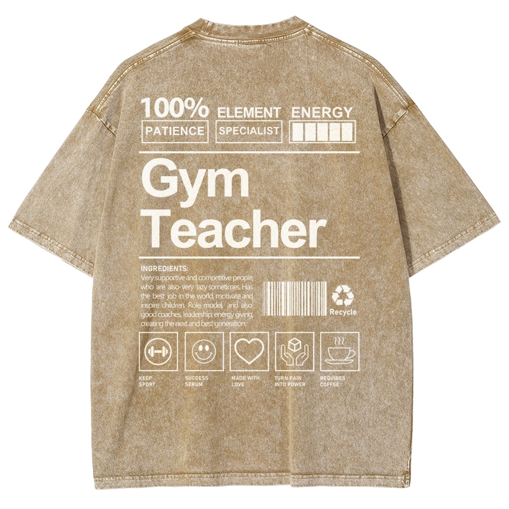 Gym Teacher Unisex Fit Washed T-Shirt-moweekender