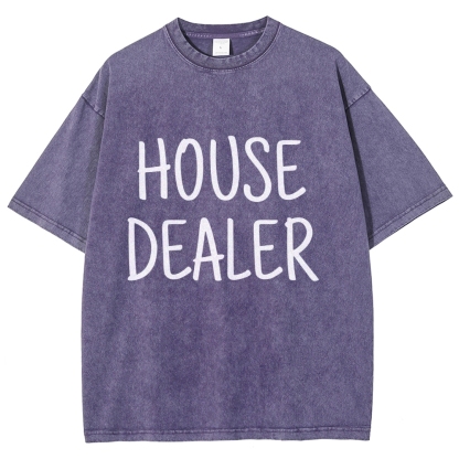 house dealer Unisex Fit Washed T-Shirt-moweekender