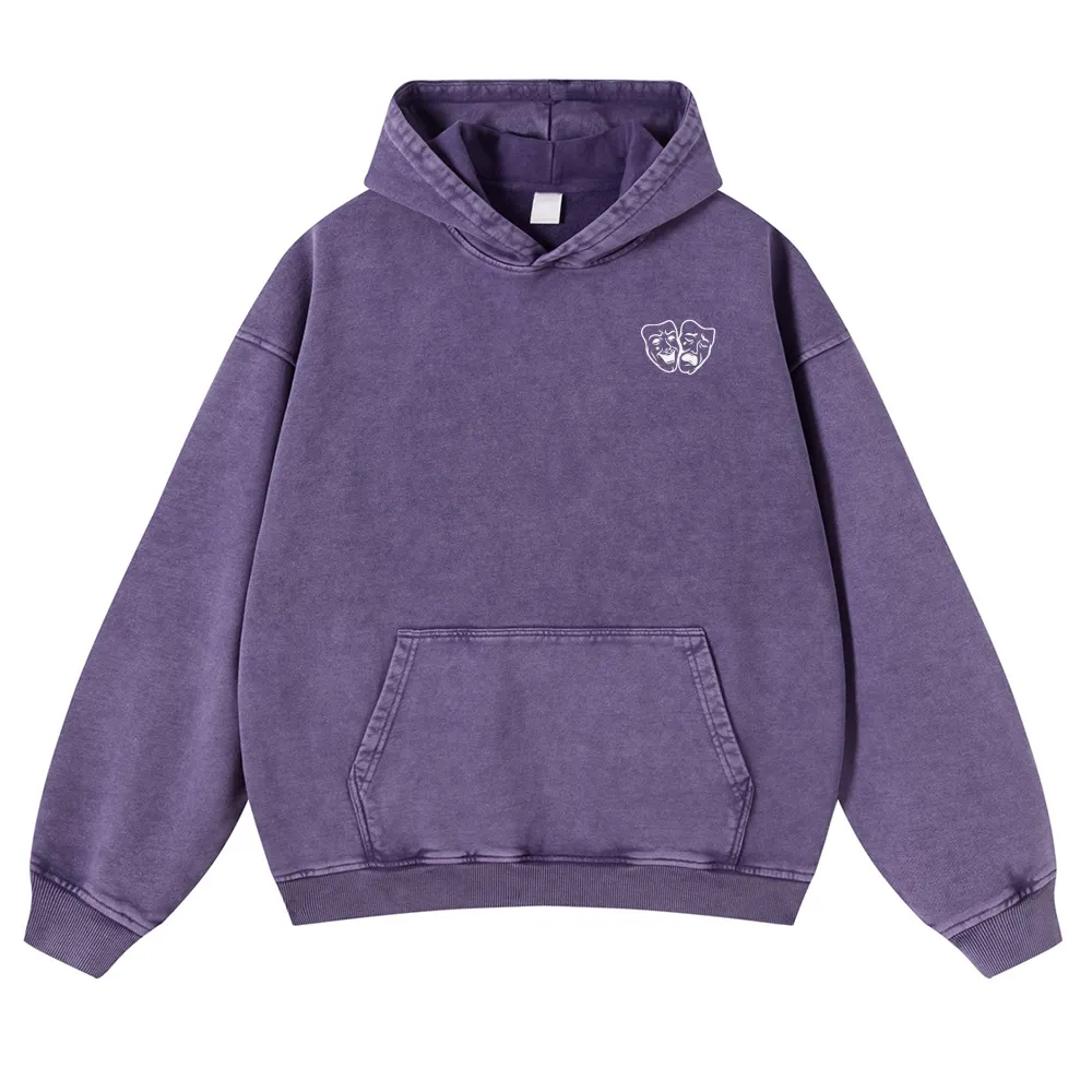 Comedian Printed Vintage Washed Hoodie-moweekender