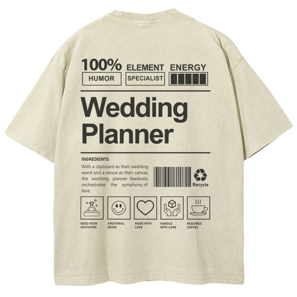 Wedding Planner Unisex Fit Washed T-Shirt-moweekender