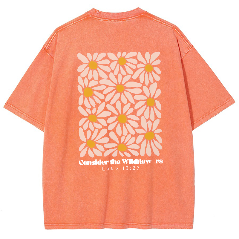 Consider The WildFlower Vintage Snowflake Washed T-Shirt-moweekender