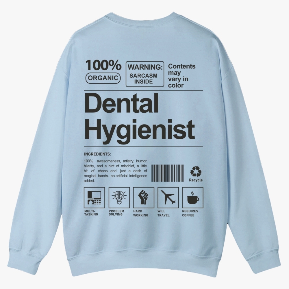 Dental Hygienist Casual Crewneck Sweatshirt-moweekender