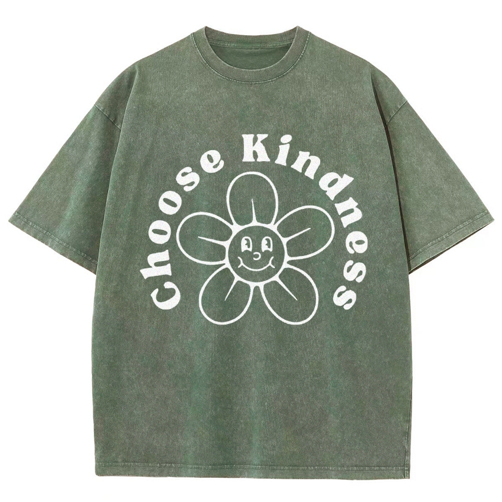 Choose Kindness Vintage Snowflake Washed T-Shirt-moweekender