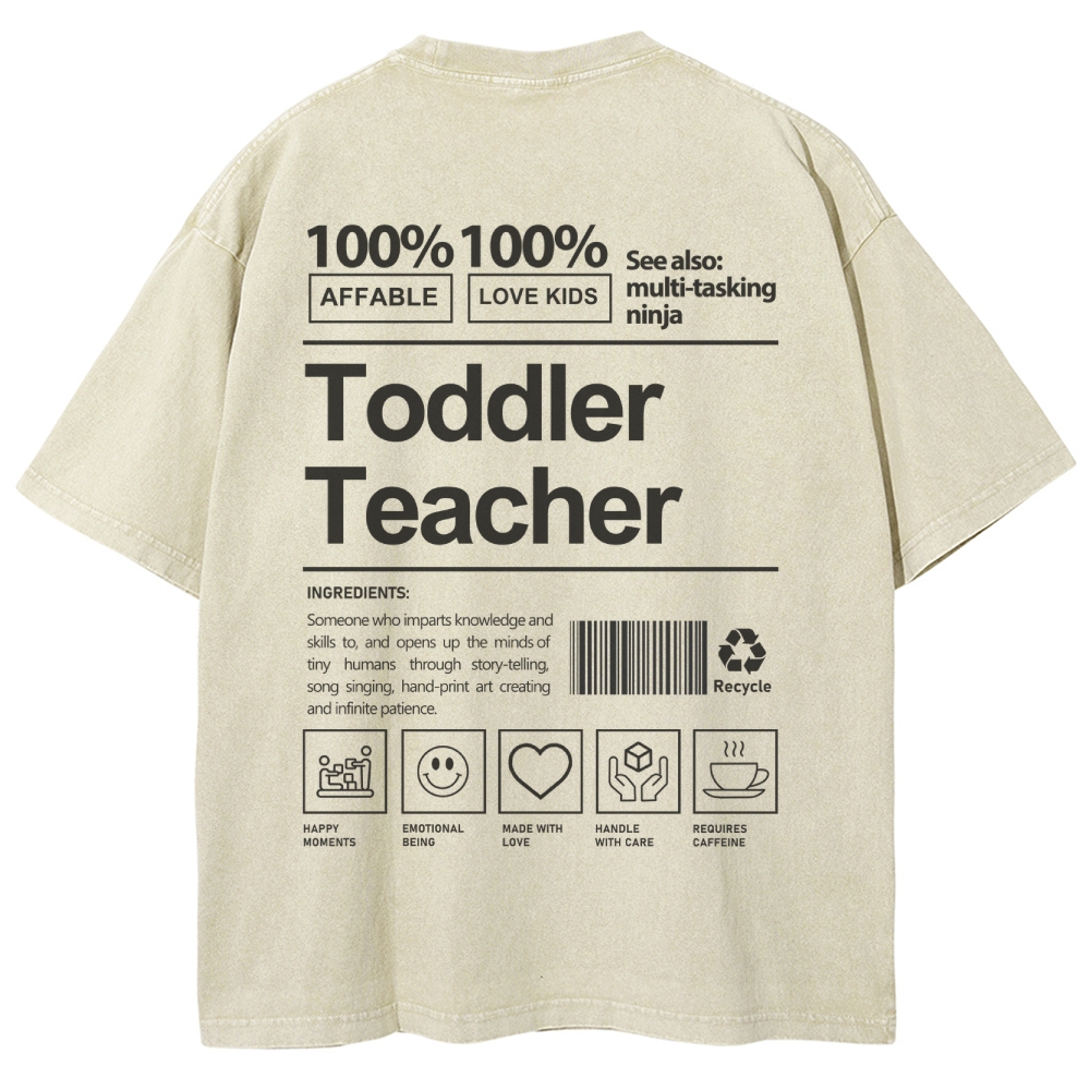 Toddler Teacher Unisex Fit Washed T-Shirt-moweekender