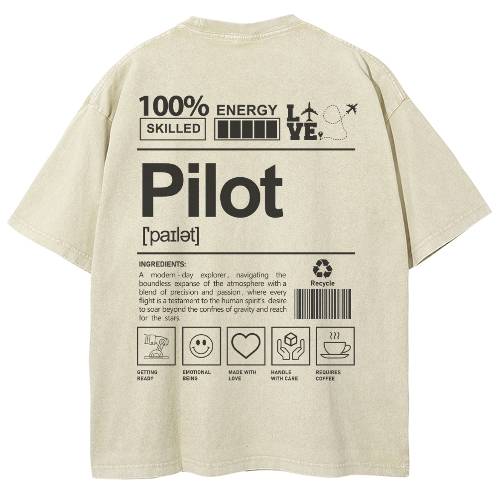 Pilot Unisex Fit Washed T-Shirt-moweekender