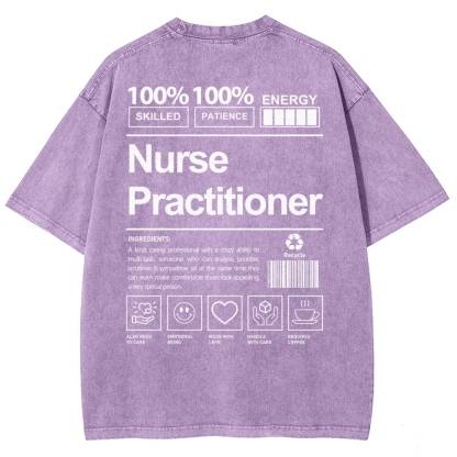 Nurse Practitioner Unisex Fit Washed T-Shirt-moweekender