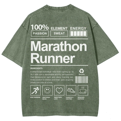 Marathon Runner Unisex Fit Washed T-Shirt