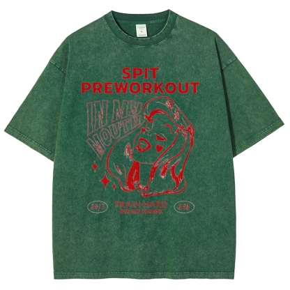 Spit Preworkout Vintage Snowflake Washed T-Shirt-moweekender