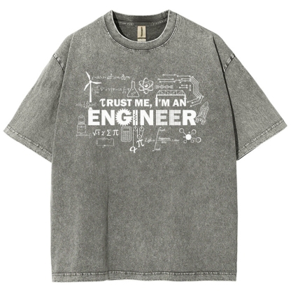 Engineer Unisex Fit Washed T-Shirt-moweekender