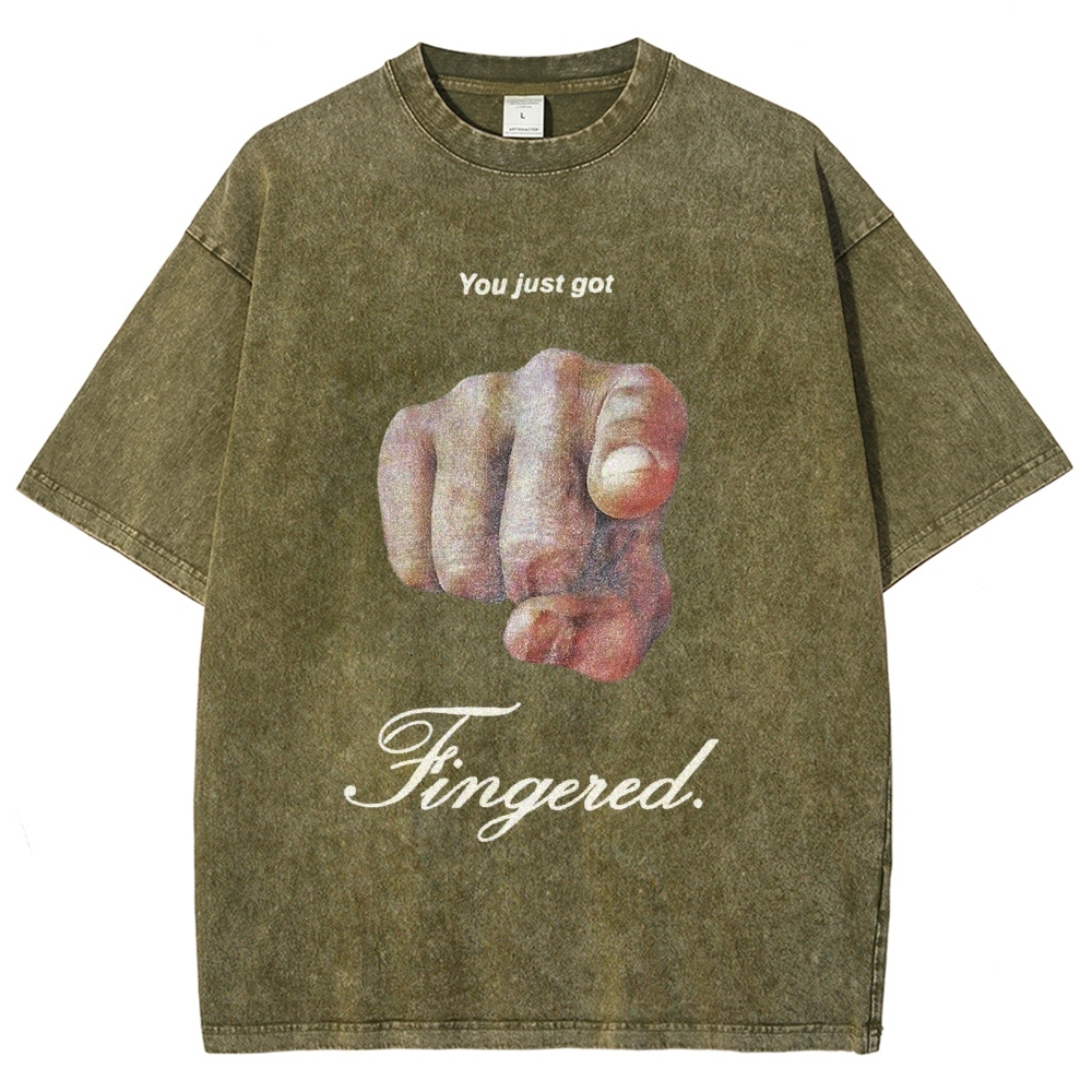 You Just Got Fingerd Vintage Snowflake Washed T-Shirt-moweekender