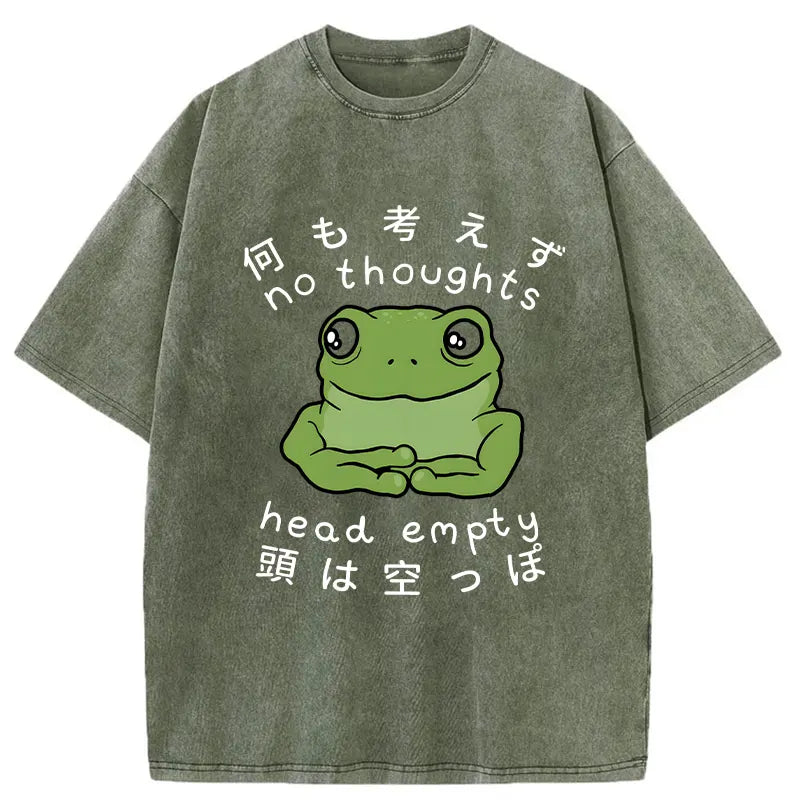 Head Empty Frog Washed Vintage T-Shirt-moweekender