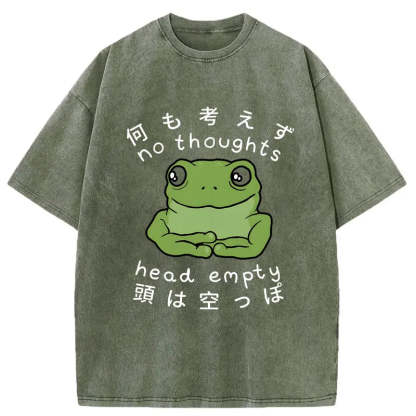 Head Empty Frog Washed Vintage T-Shirt-moweekender