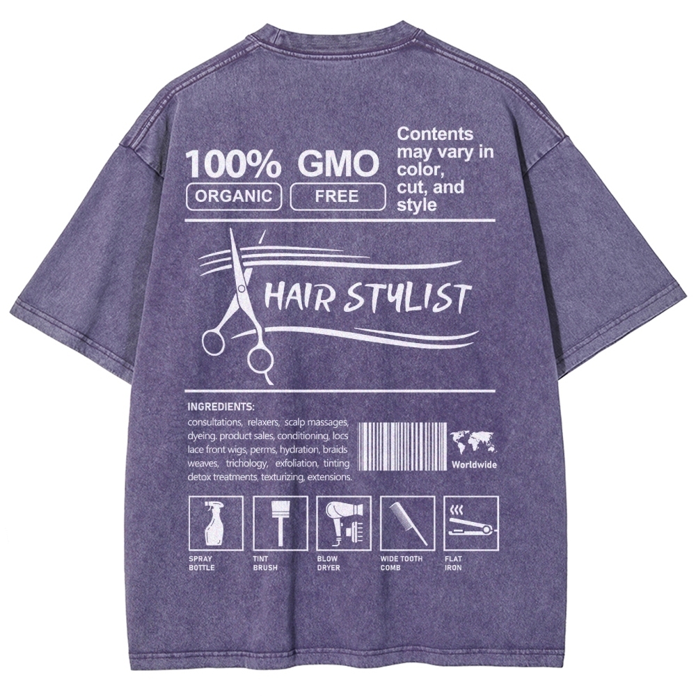 Hair Stylist Unisex Fit Washed T-Shirt-moweekender