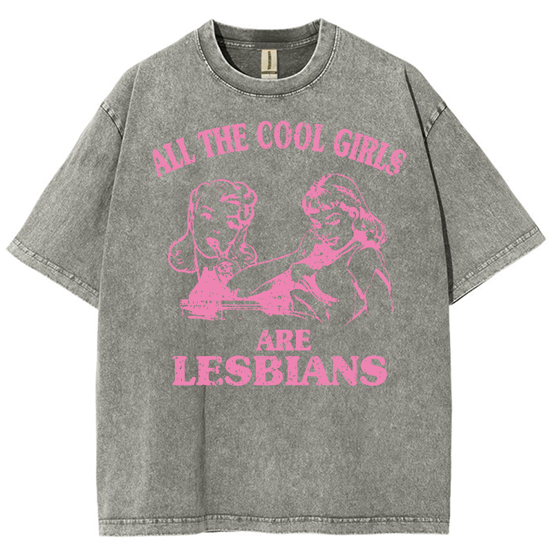 We Are Lesbians Washed Oversized T-Shirt-moweekender