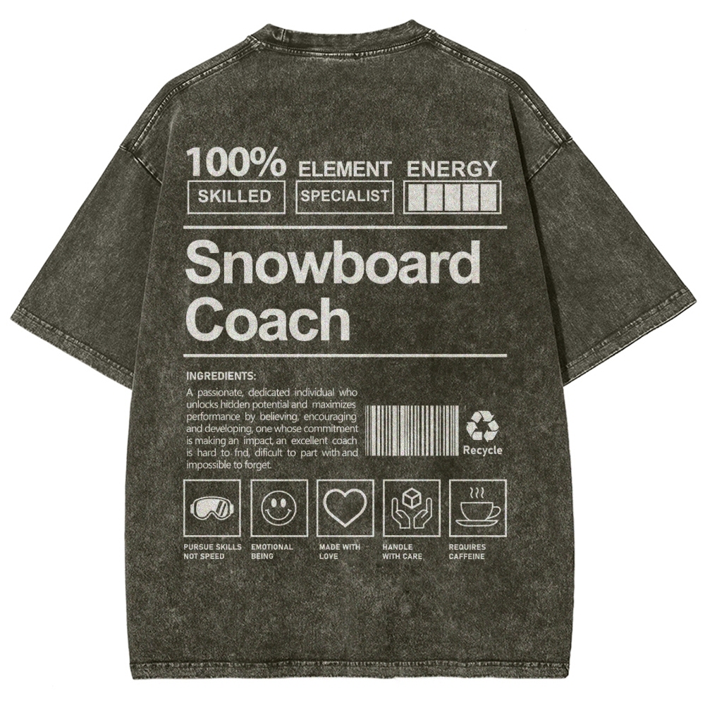 Snowboard Coach Unisex Fit Washed T-Shirt-moweekender
