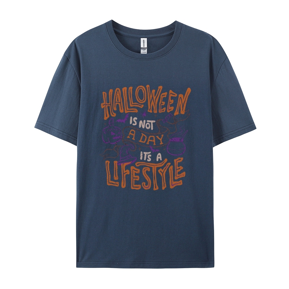 Halloween is life Cotton Short-Sleeved T-Shirt-moweekender