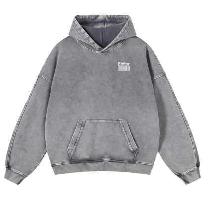Editor Printed Vintage Washed Hoodie-moweekender