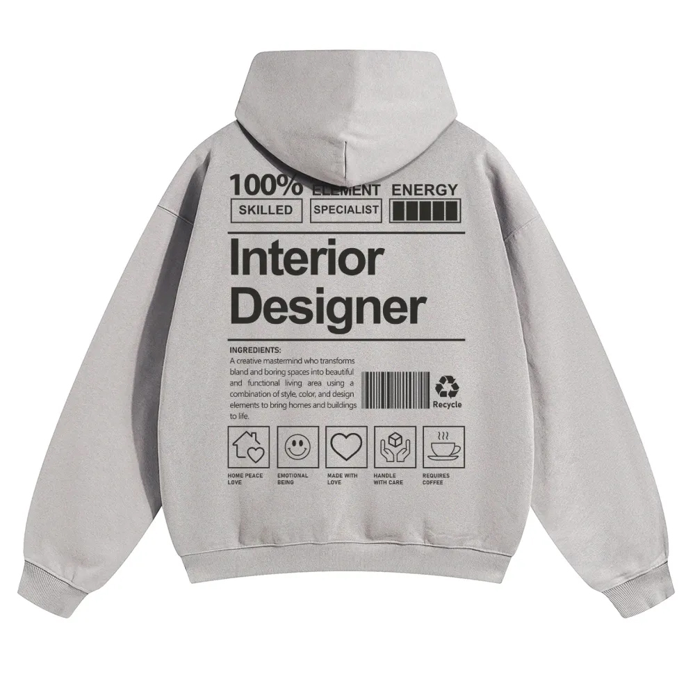 Interior Designer Unisex Casual Anime Print Hoodie-moweekender