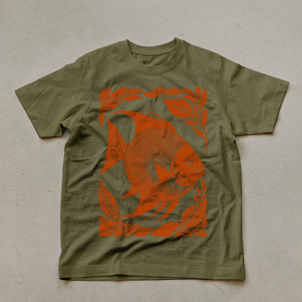 Casual Fish PatternUnisex Prints T-Shirt