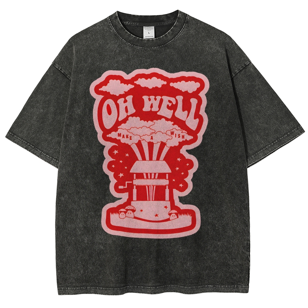 Oh Well Vintage Snowflake Washed T-Shirt-moweekender