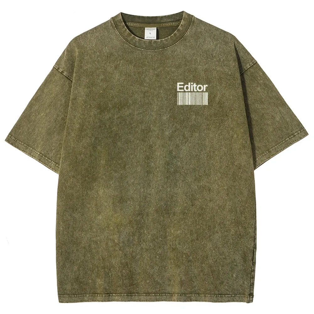 Editor Pattern Washed Vintage Short Sleeves T-Shirt-moweekender