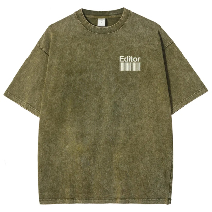 Editor Pattern Washed Vintage Short Sleeves T-Shirt-moweekender