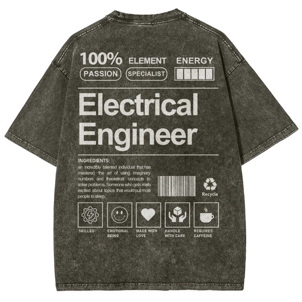 electrical engineer Unisex Fit Washed T-Shirt-moweekender
