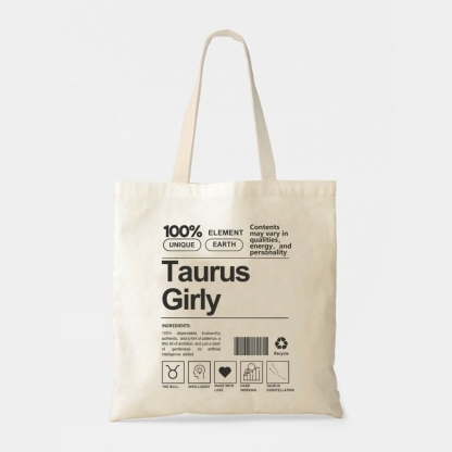 Taurus Girly Tote Bag-moweekender