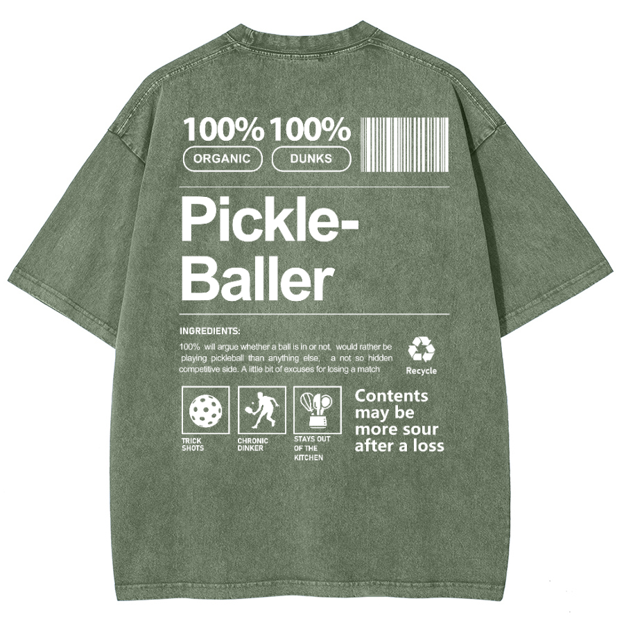 Pickle Baller Unisex Fit Washed Oversized T-Shirt-moweekender