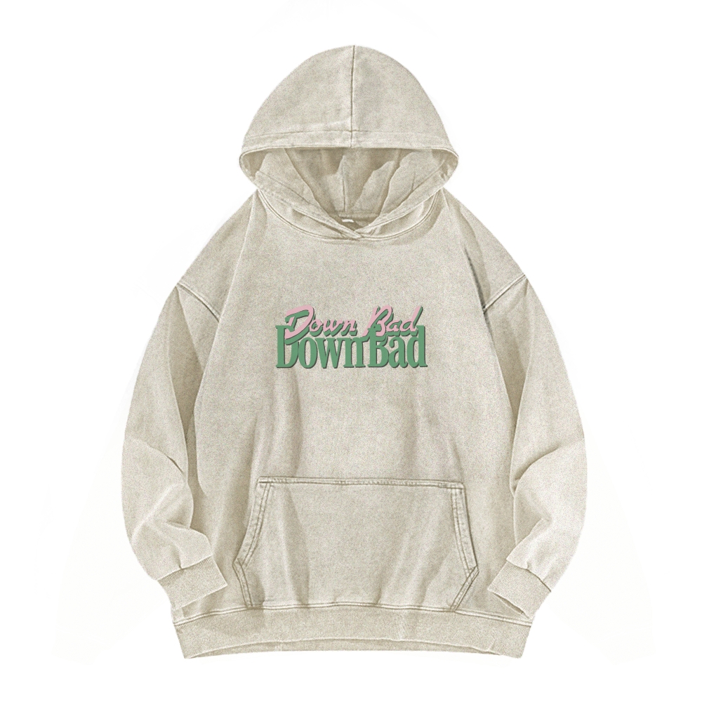 Down Bad Crying At The Gym Casual Washed Hoodie-moweekender