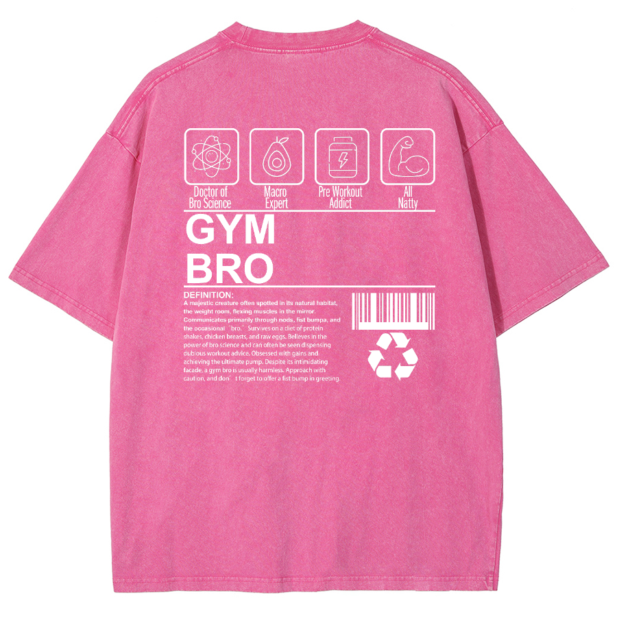 Gym Bro Unisex Fit Washed Oversized T-Shirt-moweekender