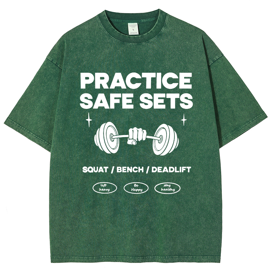 Practice Safe Sets Unisex Fit Washed T-Shirt-moweekender