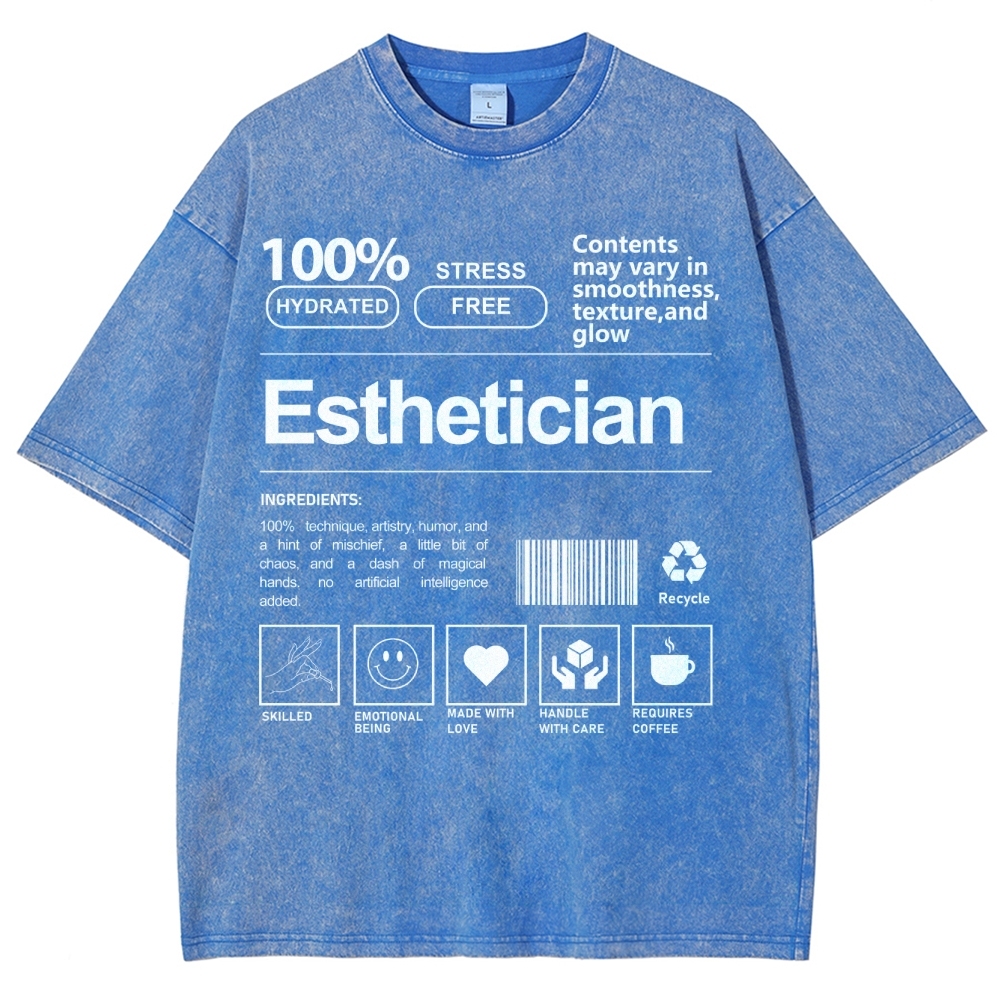 Esthetician Unisex Fit Washed T-Shirt-moweekender