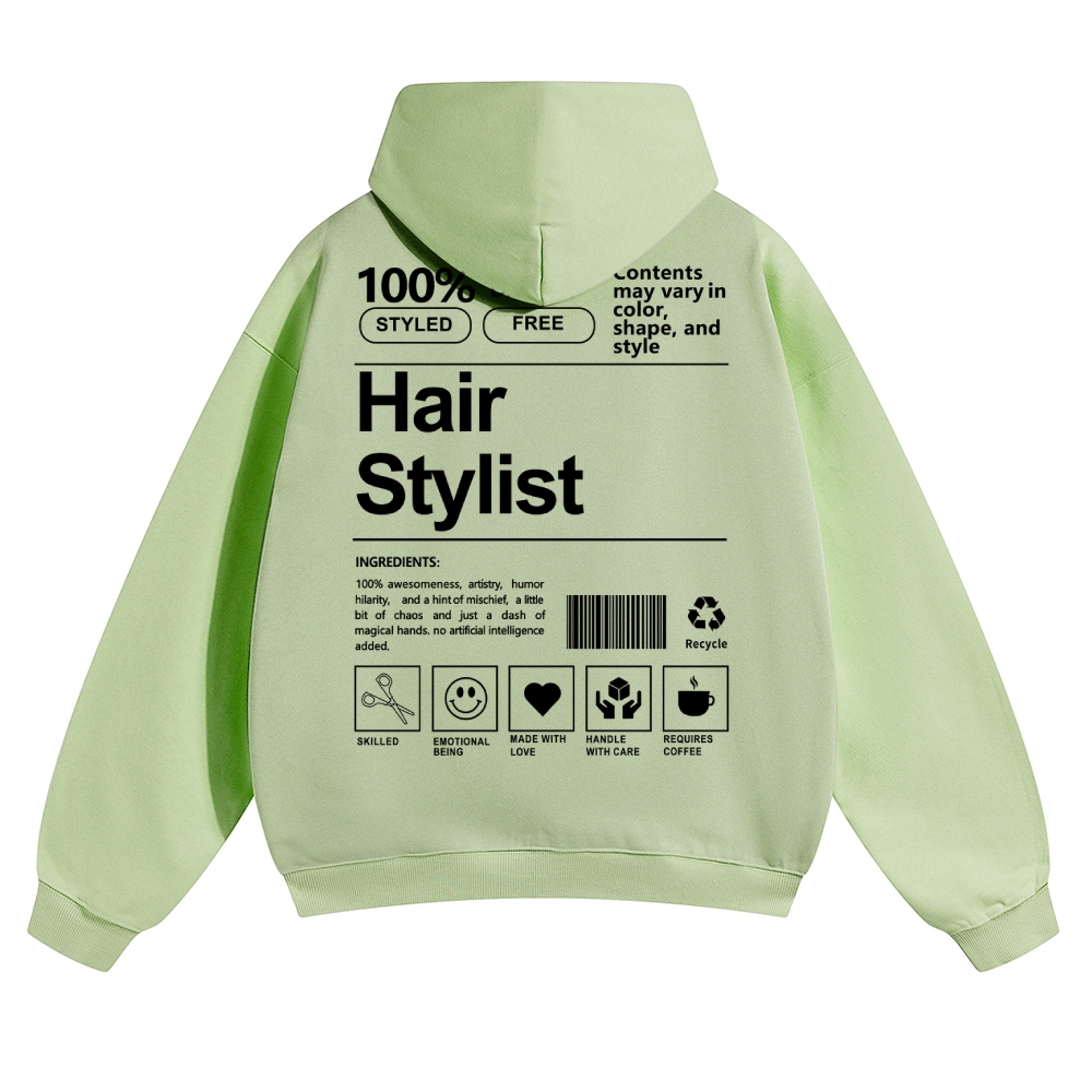 Hair Stylist Pattern Unisex Casual Anime Print Hoodie-moweekender