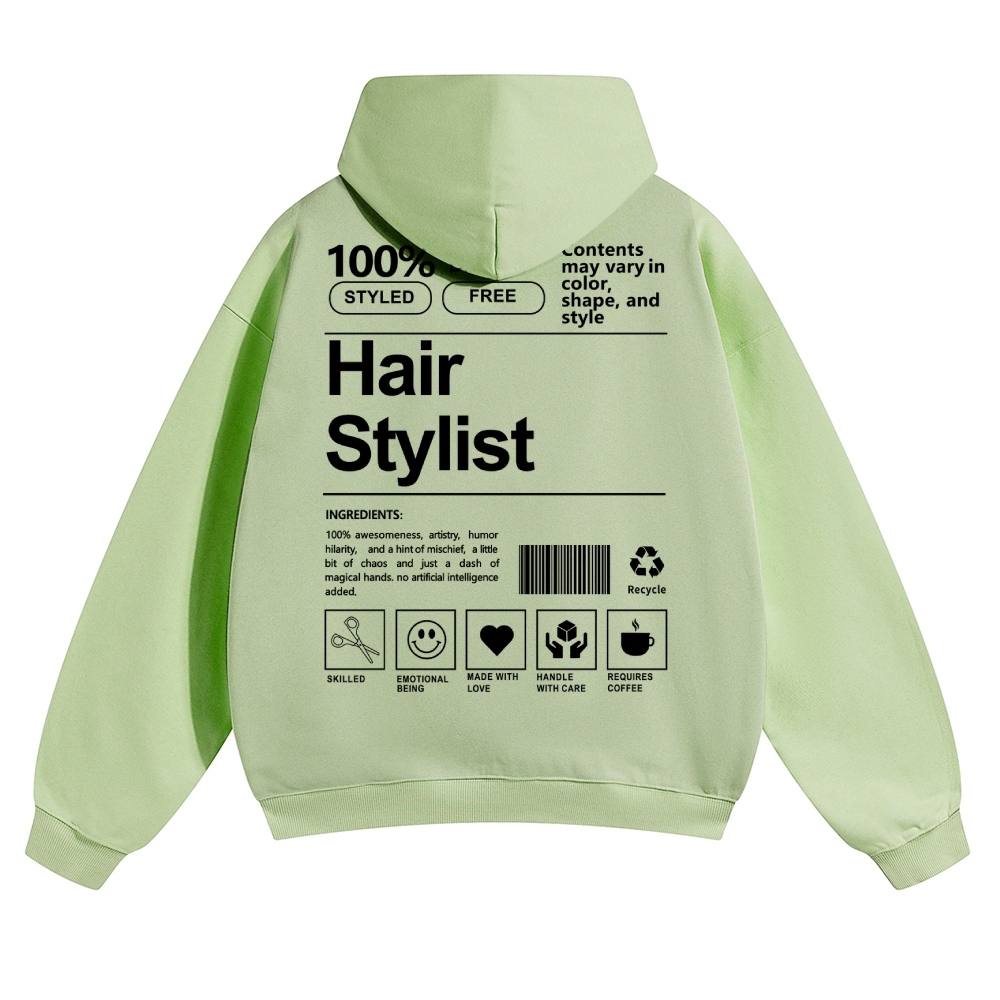 Hair Stylist Pattern Unisex Casual Anime Print Hoodie-moweekender