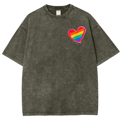 All For Love And Love For All Washed Oversized T-Shirt-moweekender