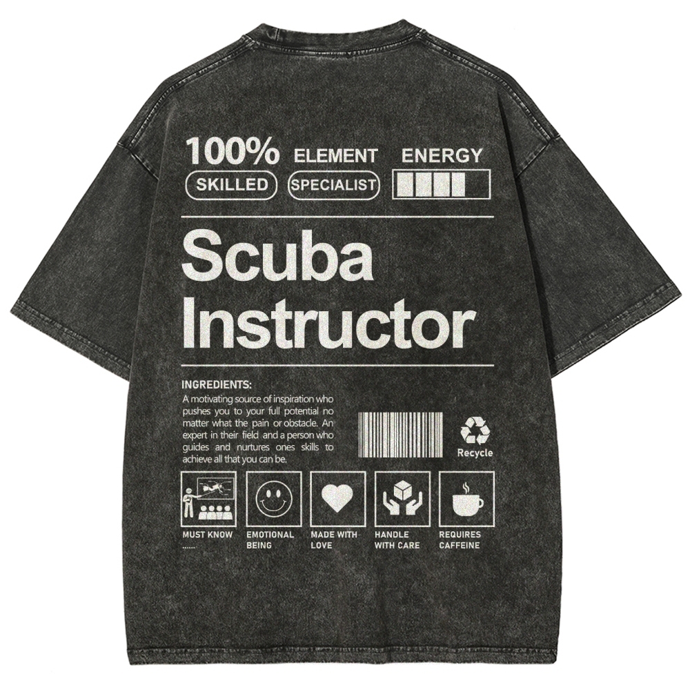 Scuba Instructor Unisex Fit Washed T-Shirt