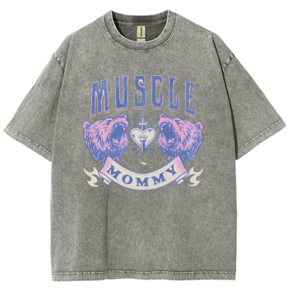 Muscle Mommy Unisex Fit Washed Oversized T-Shirt-moweekender