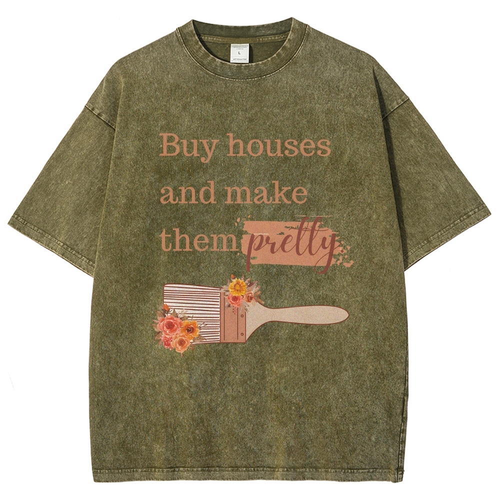 buy house Unisex Fit Washed T-Shirt-moweekender