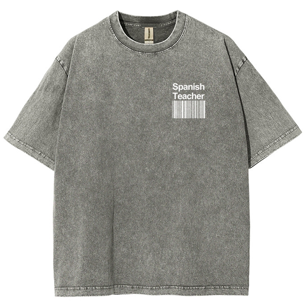 Spanish Teacher Unisex Fit Washed T-Shirt-moweekender