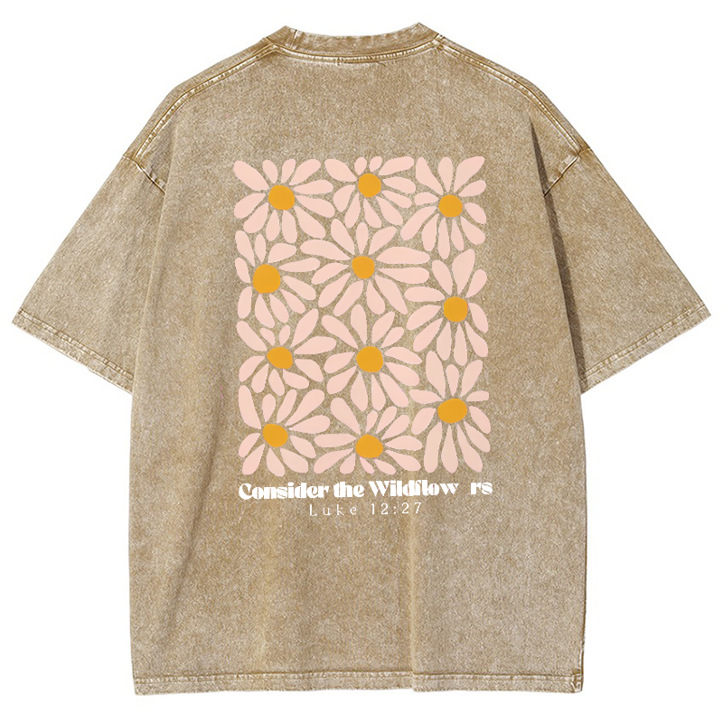 Consider The WildFlower Vintage Snowflake Washed T-Shirt-moweekender