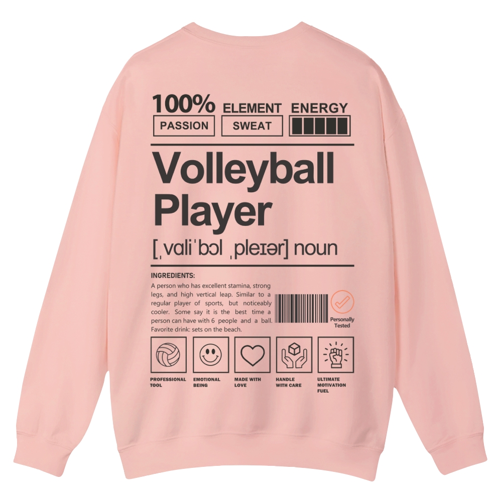 Volleyball Player Printed Crew Neck Sweatshirt-moweekender