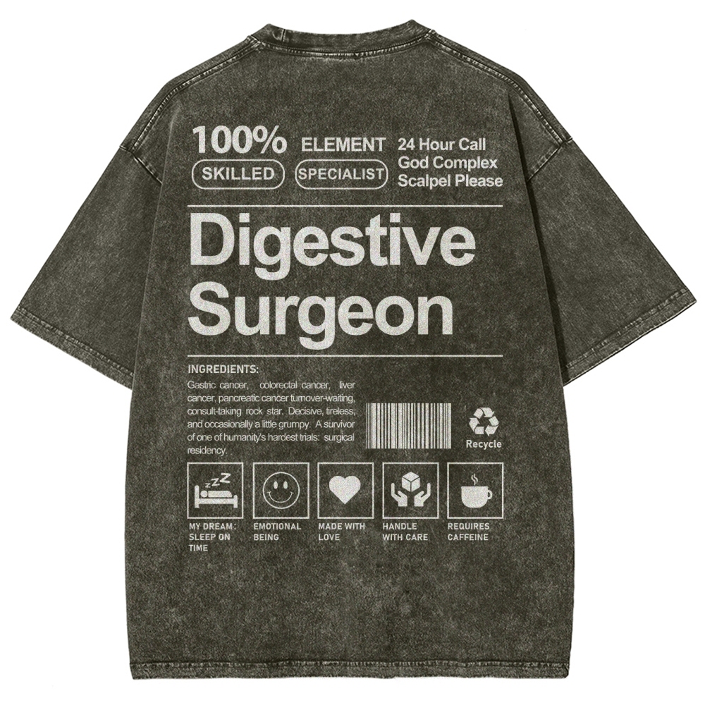 Digestive Surgeon Unisex Fit Washed T-Shirt-moweekender