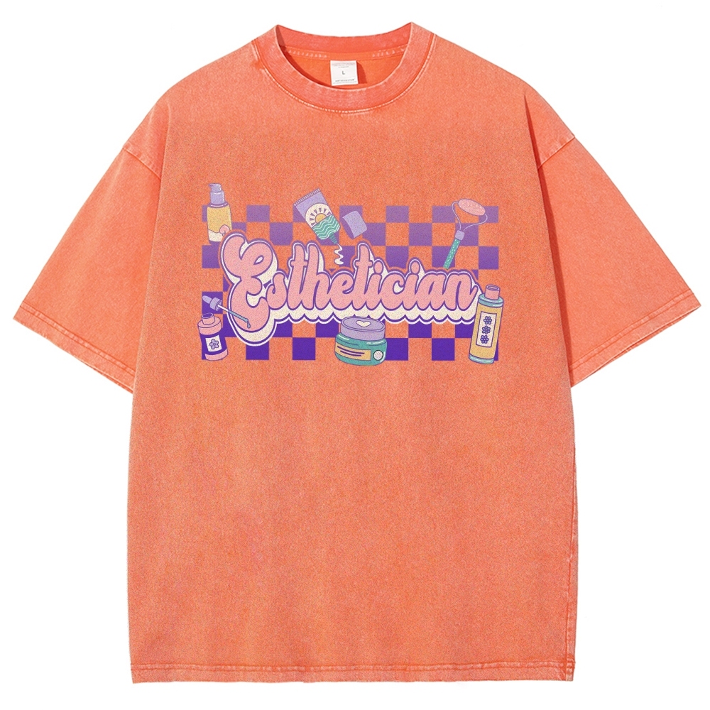 Esthetician Unisex Fit Washed T-Shirt-moweekender