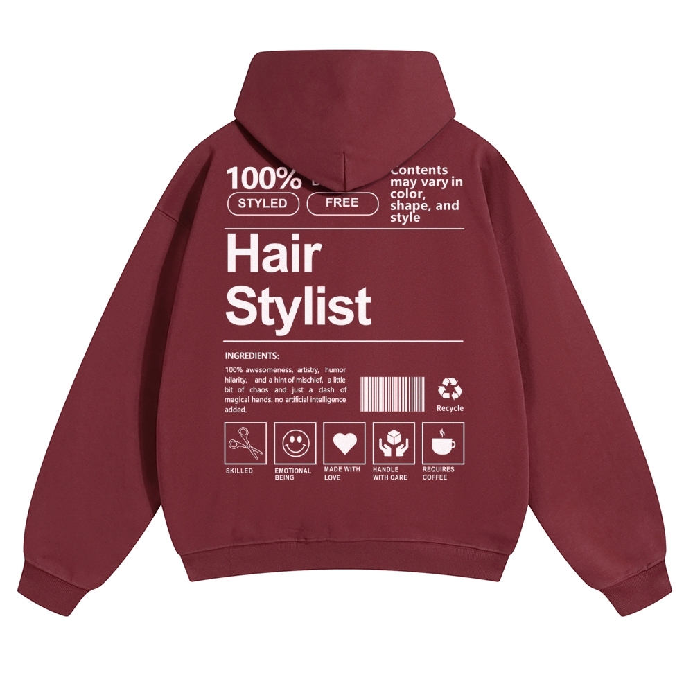 Hair Stylist Pattern Unisex Casual Anime Print Hoodie-moweekender