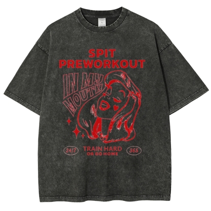 Spit Preworkout Vintage Snowflake Washed T-Shirt-moweekender