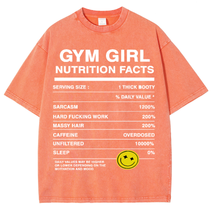Gym Girly Nutrition Facts Unisex Fit Washed Oversized T-Shirt-moweekender